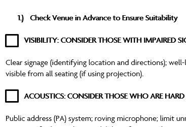 Image of a portion of the checklist mentioned in this post