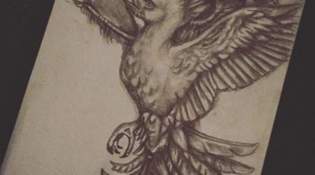 pencil drawing of phoenix
