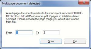 Multipage document detected notification