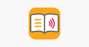 Dolphin EasyReader app logo. White book with yellow and red lines on an orange background.
