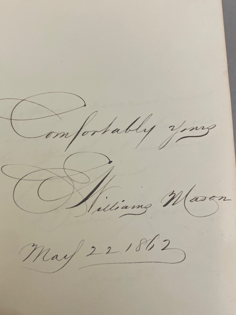 a finely penned signature belonging to William Mason