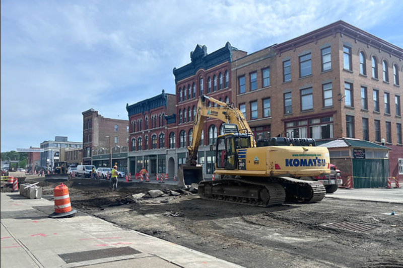 Construction on Main Street, Cortland