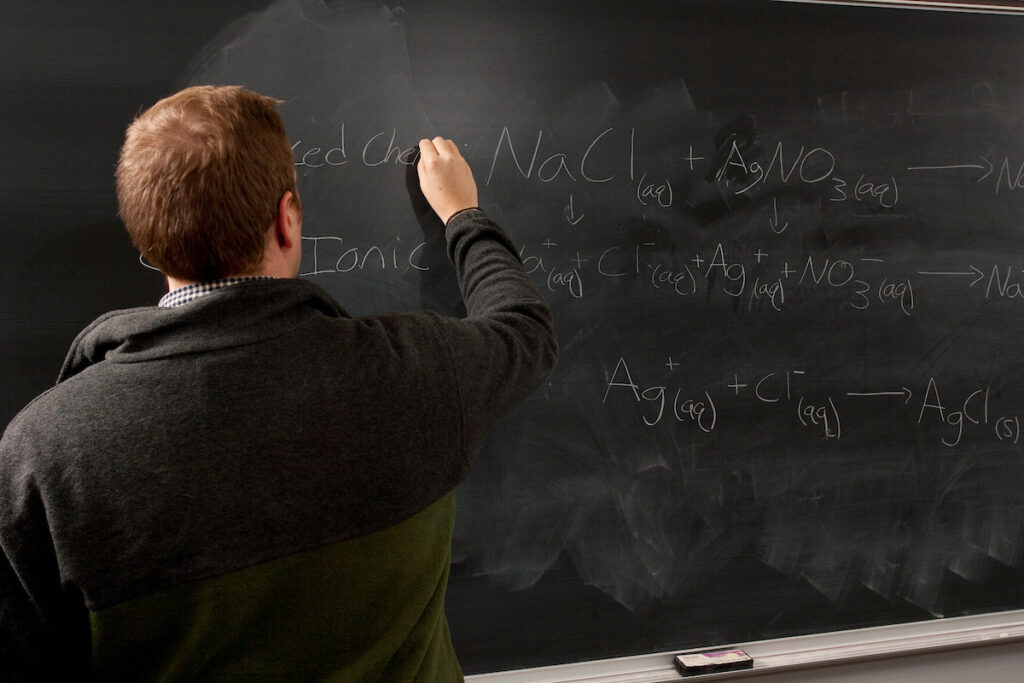 writing on chalkboard