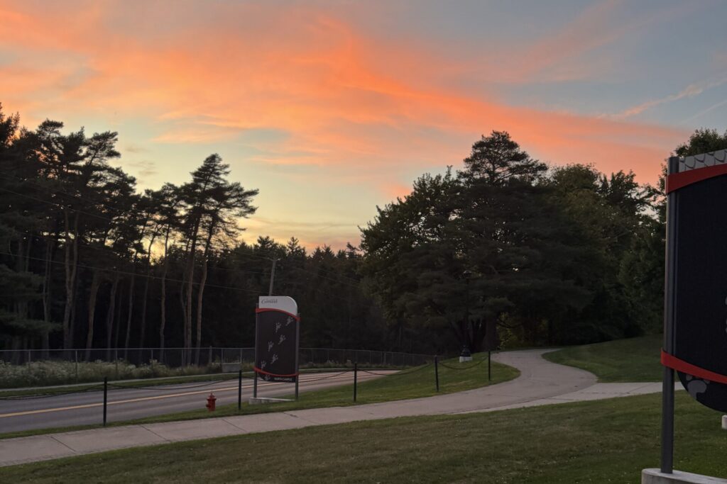 Cortland walkway at sunset