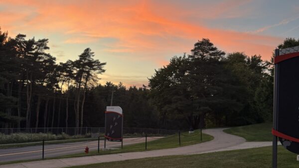 Cortland walkway at sunset