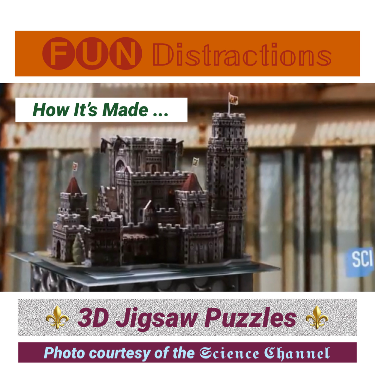Photo of a 3D jigsaw puzzle of a castle