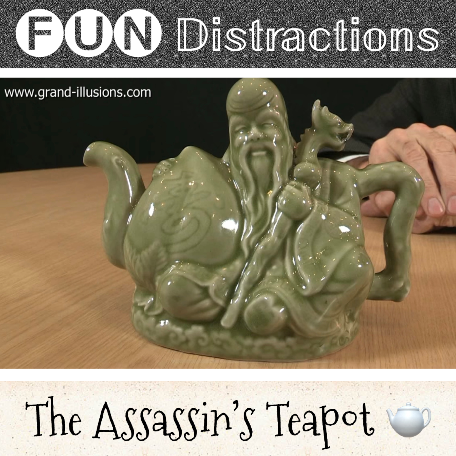 Image of a green, ornate Asian teapot