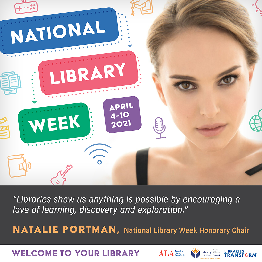 Image of actress Natalie Portman supporting National Library Week