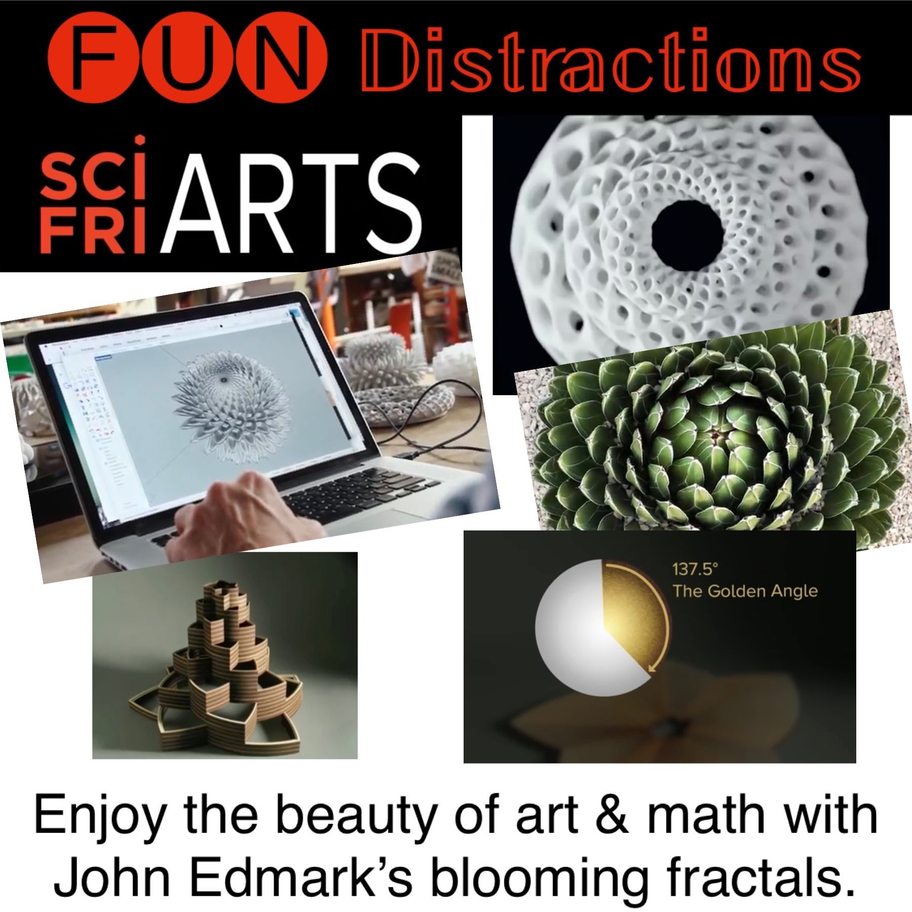 Image advertising the Library’s FUN Distractions series post on the Art & Math or John Edmark