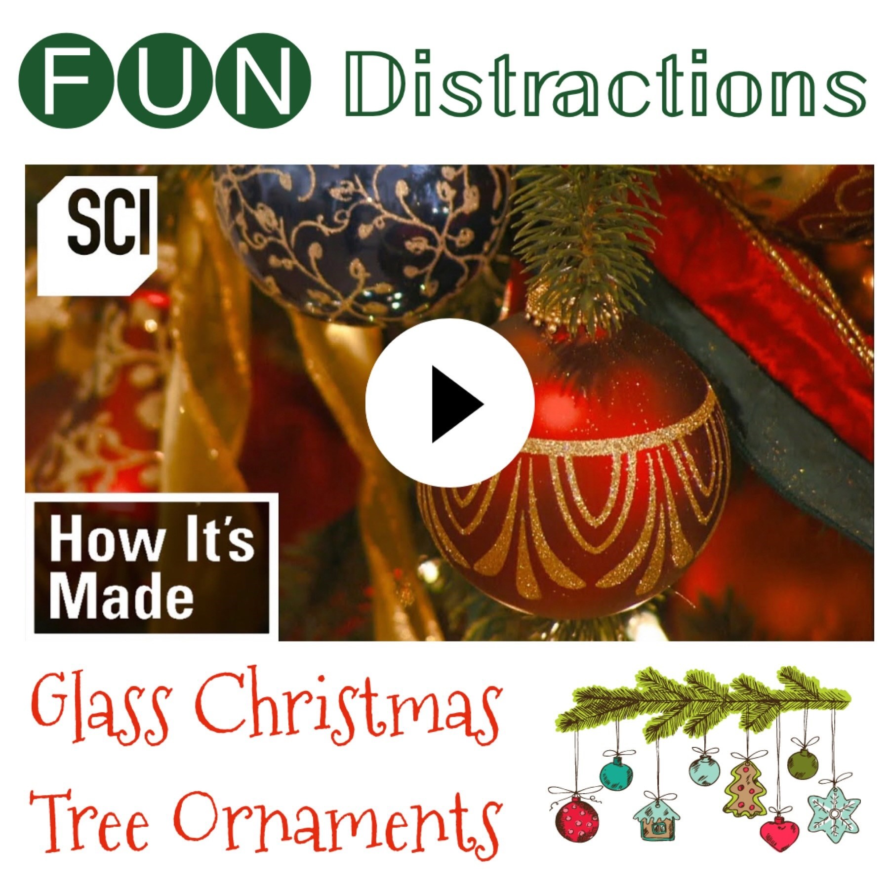 : Image advertising the Library’s FUN Distractions series post on making glass Christmas tree ornaments