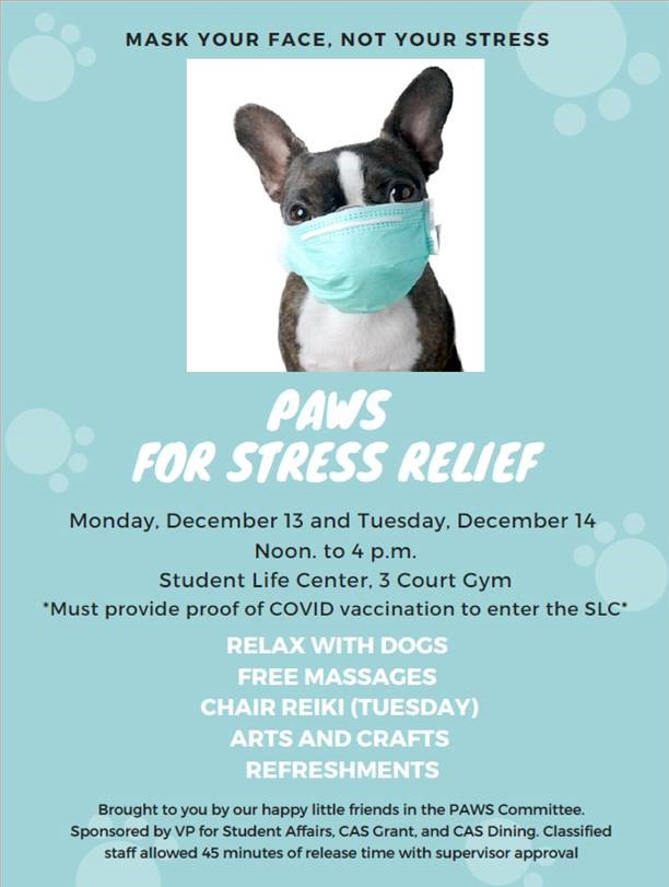 PAWS for Stress Relief 2021 Flyer