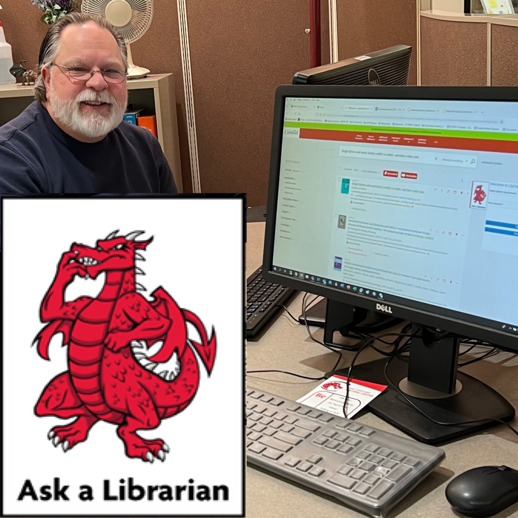For quick questions, you can visit the Library tab of myRedDragon to chat 24/7 with a librarian, or click the Ask a Librarian dragon button (shown) in many of our databases. 