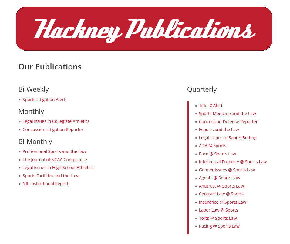 List of journals from Hackney Publications