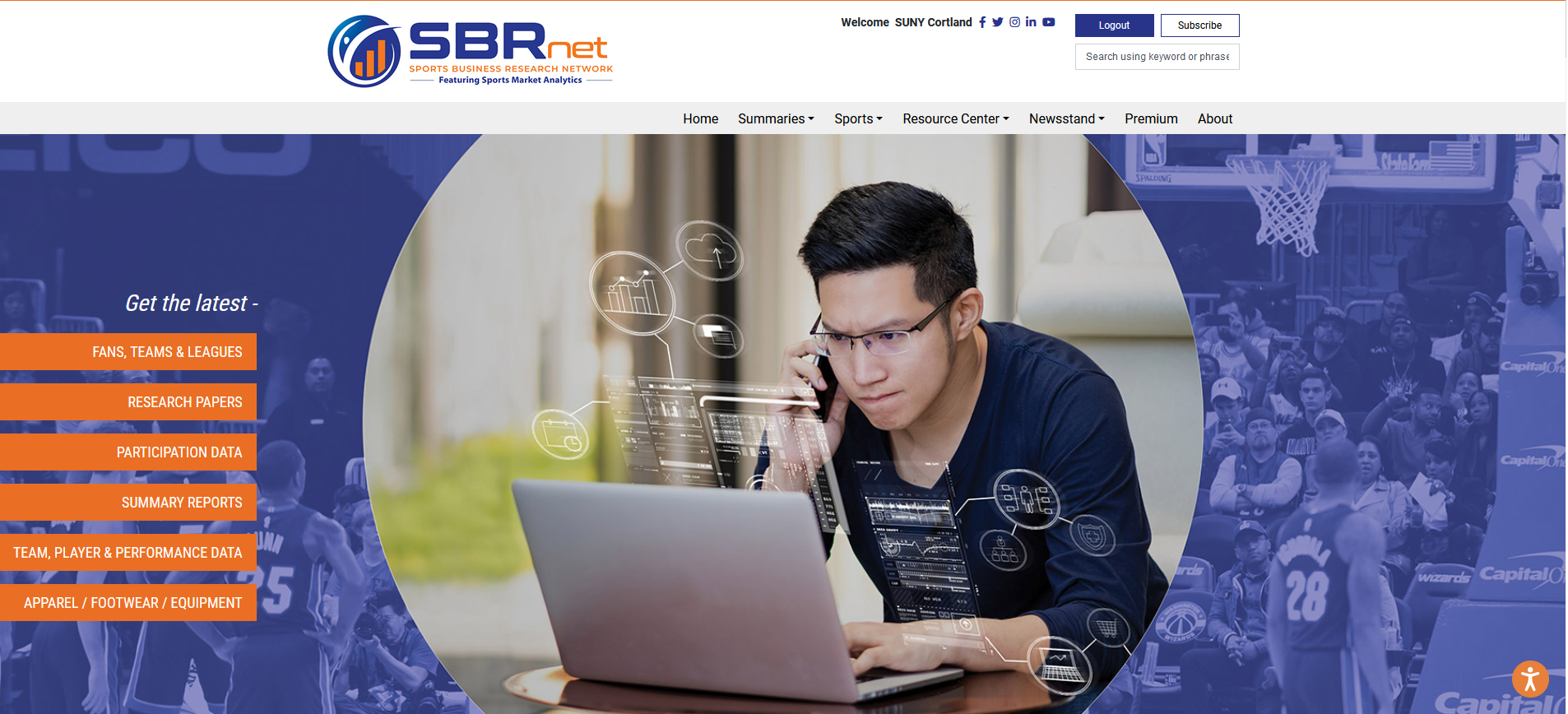 Screen shot of SBRnet