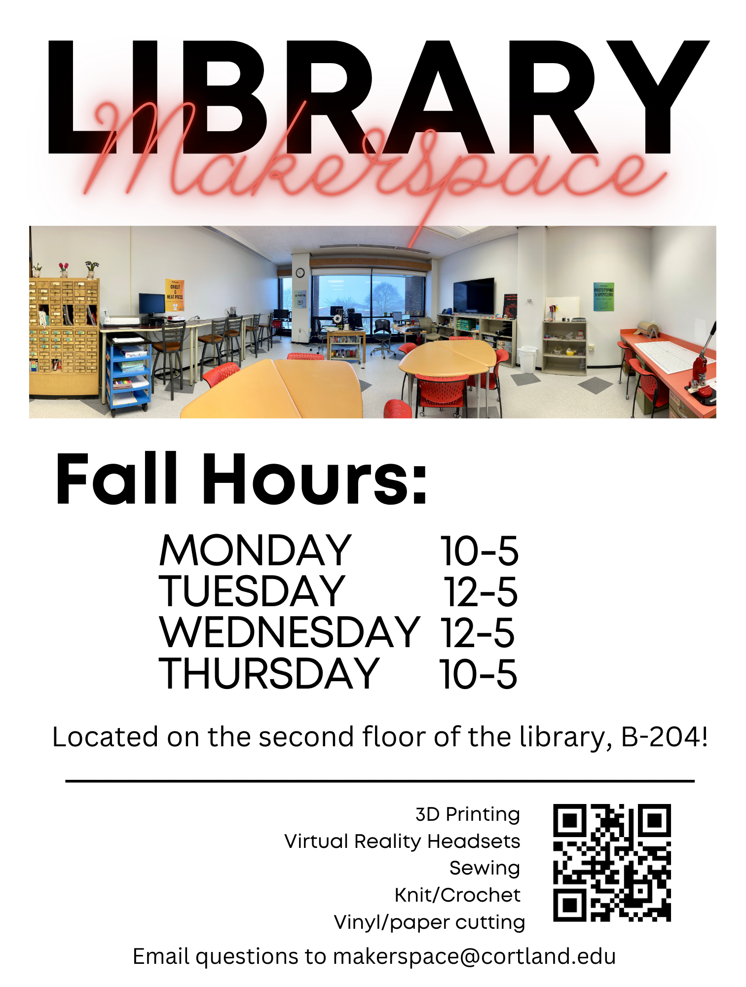 Makerspace Fall 2024 Hours