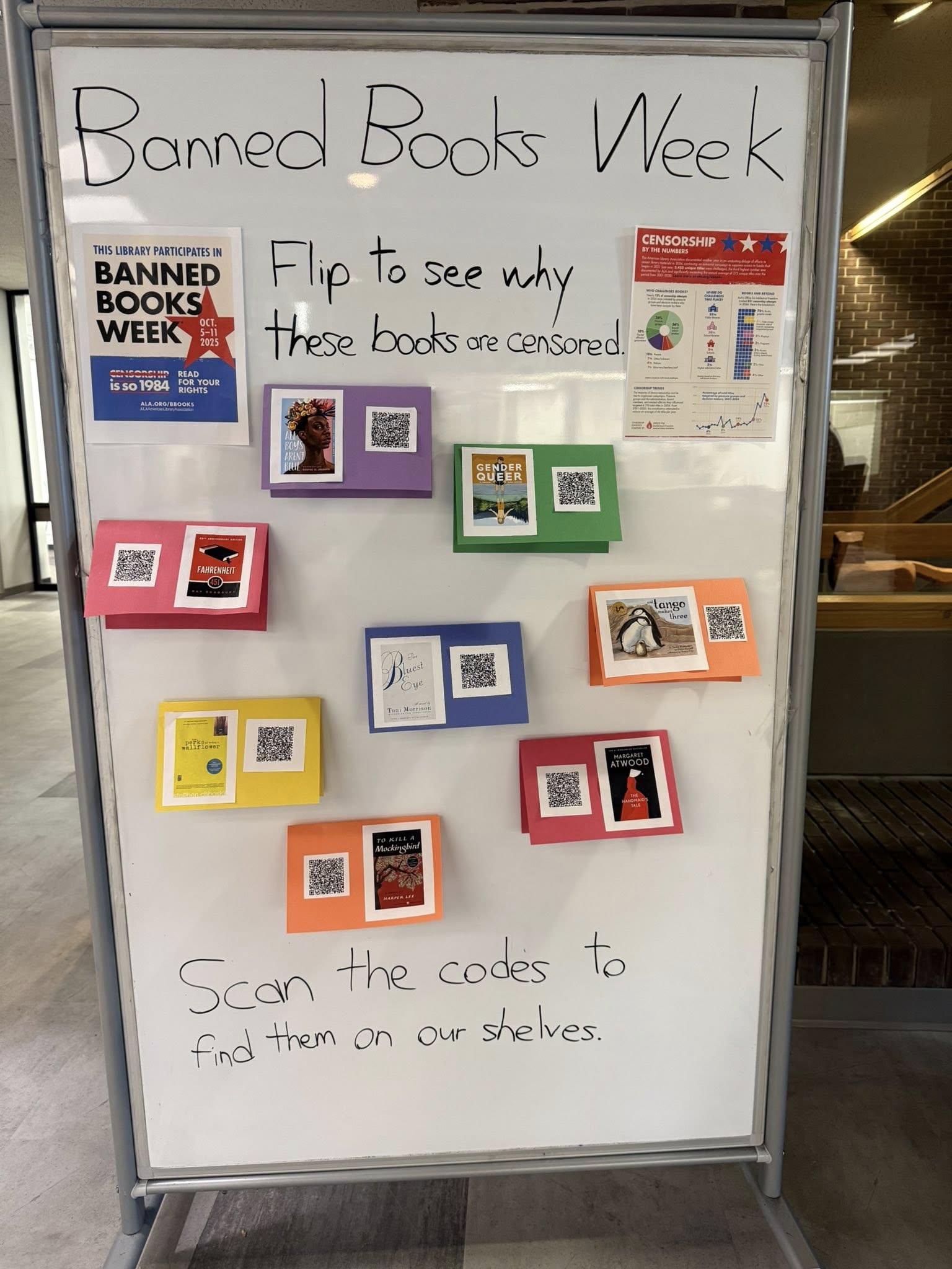Banned Book Week 2025 lobby display