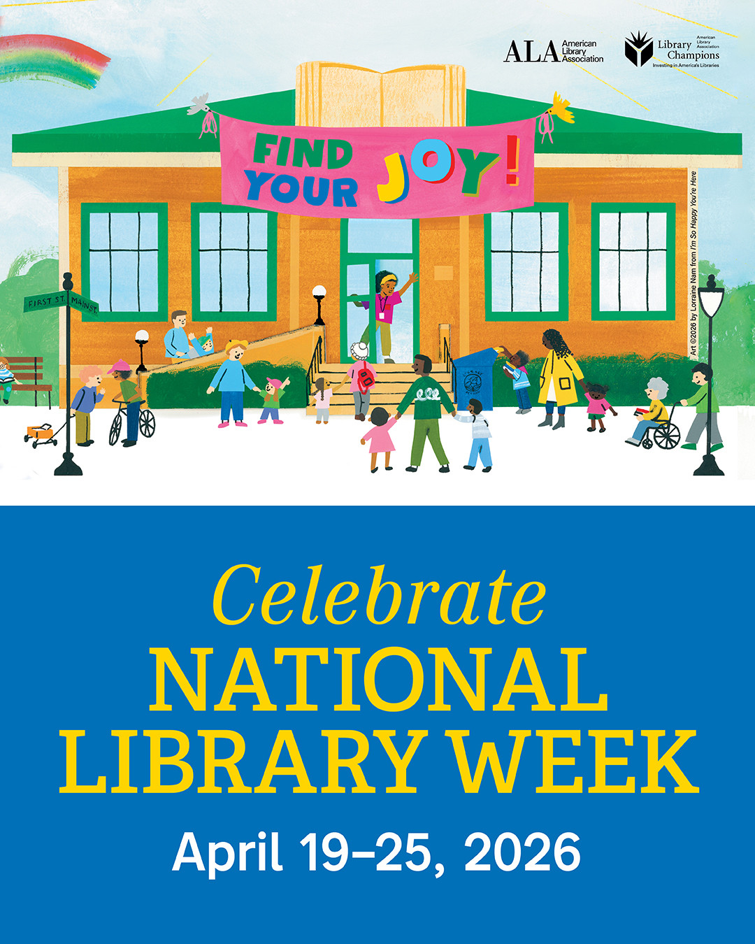 Join the Memorial Library in Celebrating National Library Week April 19-25, 2026. To learn more visit https://www.ala.org
