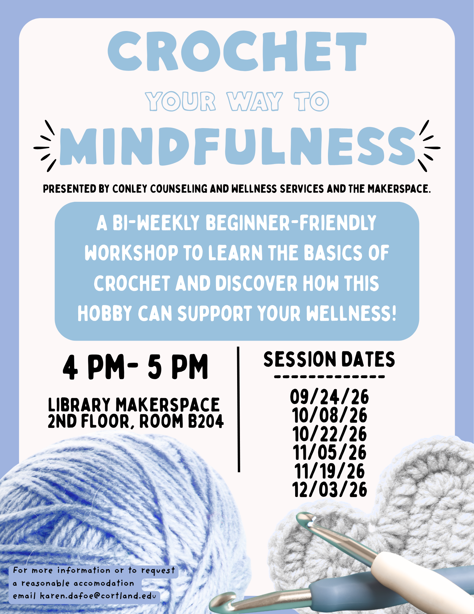 Crochet your way to mindfulness at the Makerspace