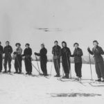 female students skiing